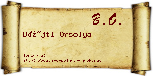 Bőjti Orsolya névjegykártya